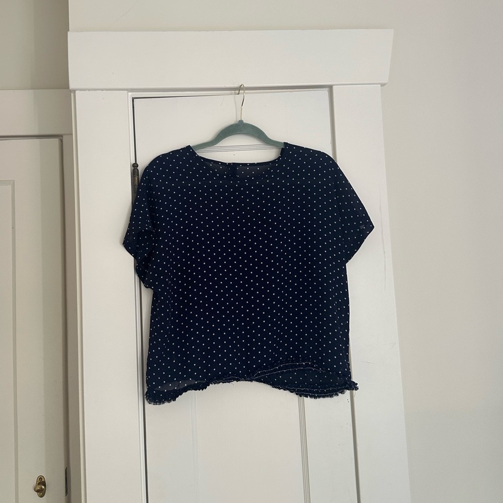 vintage sheer Polka Dot Women's Top